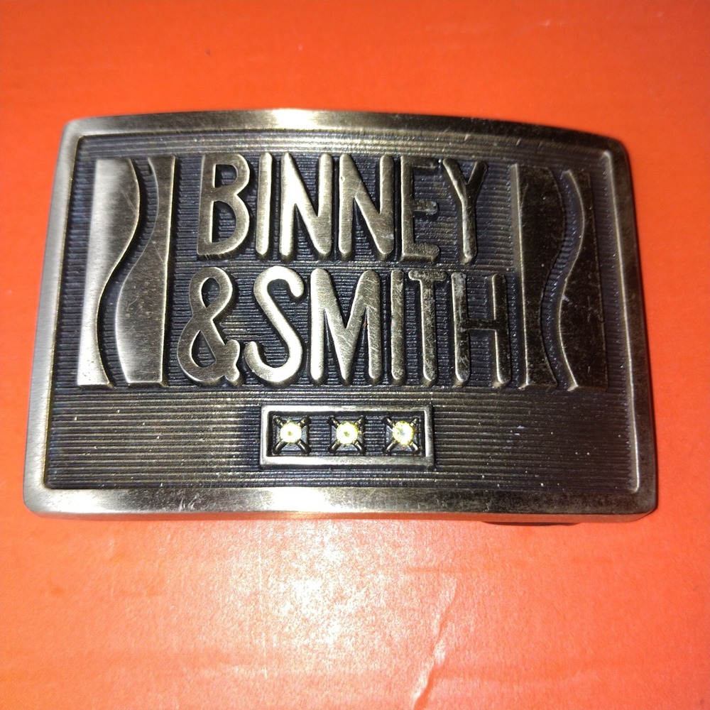 Vintage 1981 Binney & Smith Solid Brass Belt Buckle OC Tanner Crayola Parent Co